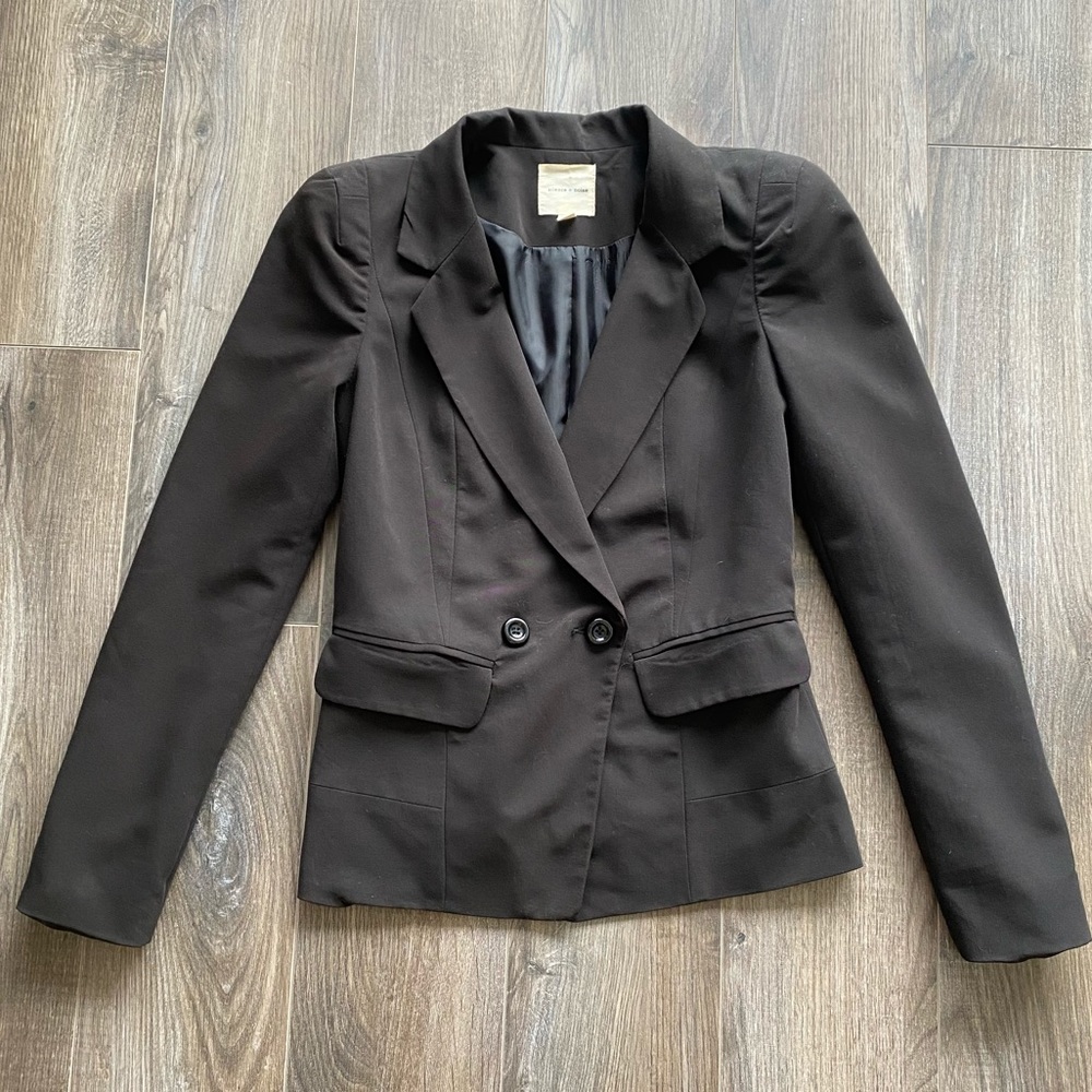 Silence + Noise black shoulder padded blazer